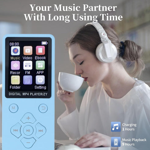 LICAEVEY MP3 1.8in 16G, 128GB Player with Bluetooth, Color Screen Portable HiFi Sound Music Player for Kids, Built