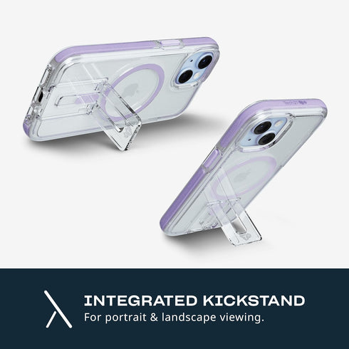 tech21 16e 15 EvoCrystal Kick case for iPhone / - Compatible with MagSafe - Impact Protection Case - Lilac