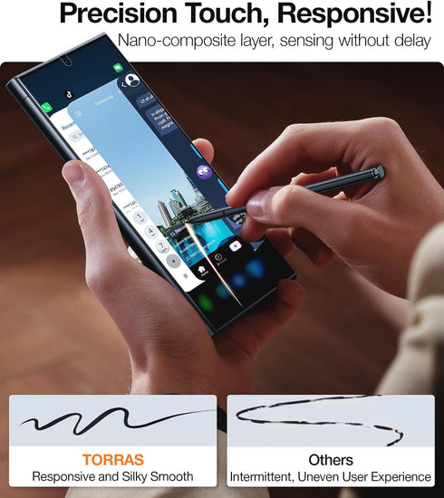 TORRAS Diamond Shield for Samsung Galaxy S24 Ultra - 9H+ Military-Grade Protection, 0.04s Fingerprint Unlock,