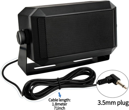 Rectangular External Communications Speaker - CB Radio Speaker for Ham Radio, External Scanners for All 3.5mm Audio