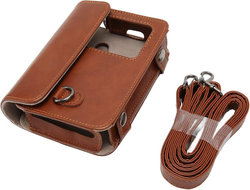 Retro Camera Case, Mini Shot 3 PU Leather Waterproof Handbag, Lightweight Camera Backpack for Women, Brown Camera Case