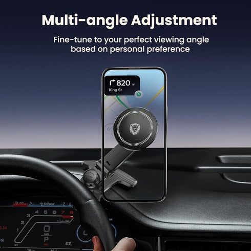 JunDa 360-Degree Universal Rotating Car Phone Holder, Multifunctional Dashboard Phone Mount with Clip for All