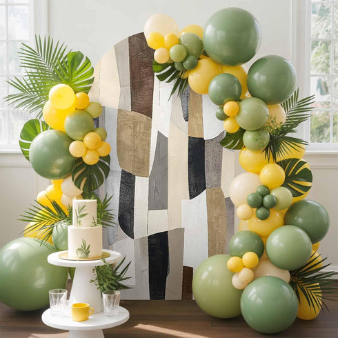 Jnbasdffb 6 Abstract Geometric Wedding Arch Cover, Stretchy Spandex Arch Backdrop Stand Covers FT, Oil Painting Simple