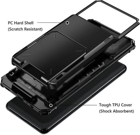 Vofolen Wallet Cover for Galaxy A13, 4-Card Holder ID Slot Scratch Resistant Dual Layer Hybrid Protective Armor Case