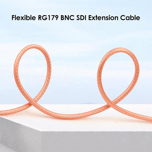 10FT, 75 RG179 3G/6G XRDS-RF SDI Cable Flexible BNC to BNC Right Angle Video Ohm Male Extension for HD Camera Monitor