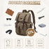 Kattee Men’s Large Leather Canvas Backpack, Army Green Travel Rucksack
