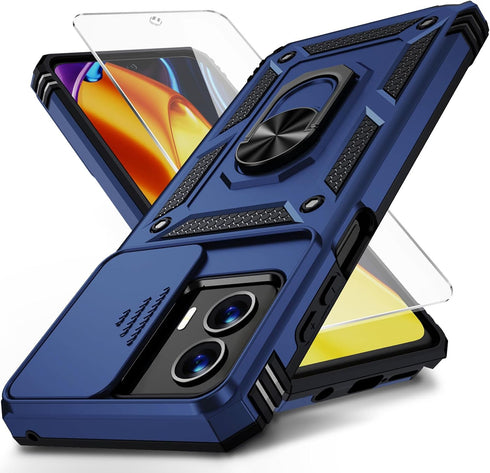Weycolor Protective Phone Case for Moto G Stylus 5G 2024, with Camera Lens Cover, HD Screen Protector, 10 FT Military
