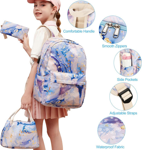 Waterproof Laptop Backpack with USB Charging Port, Water Resistant College School Backpack