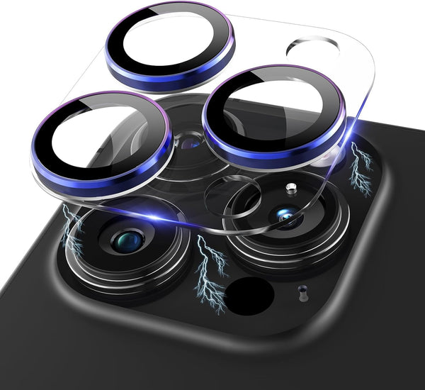 iPhone 15 Pro/Pro Max Camera Lens Protector - Clear Acrylic & Aluminum Alloy, 9H Tempered Glass, Colorful Cover.