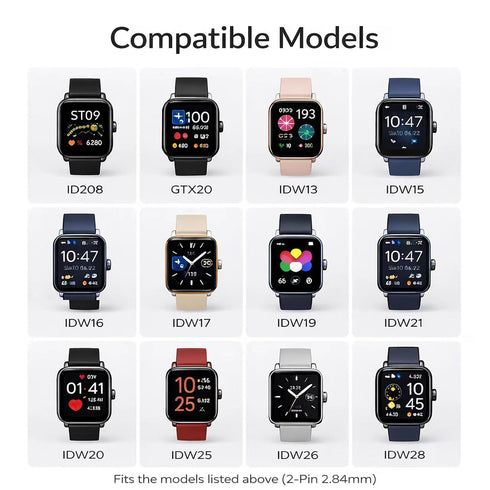 IDW13/15/16/17/19/21/23/25/26/28, ID208, GTX20, Smartwatch Charger, Magnetic Charging Cable for Replacement USB