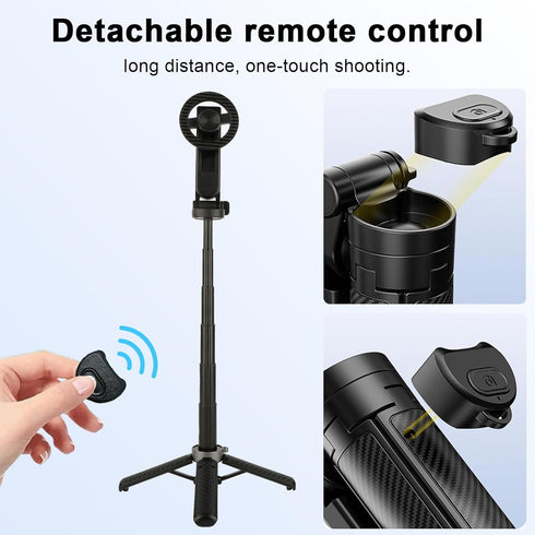 Keweis 360 4-in-1 Magnetic Selfie Stick with Remote, Rotation Phone Tripod, Multifunctional Magnetic Phone Selfie