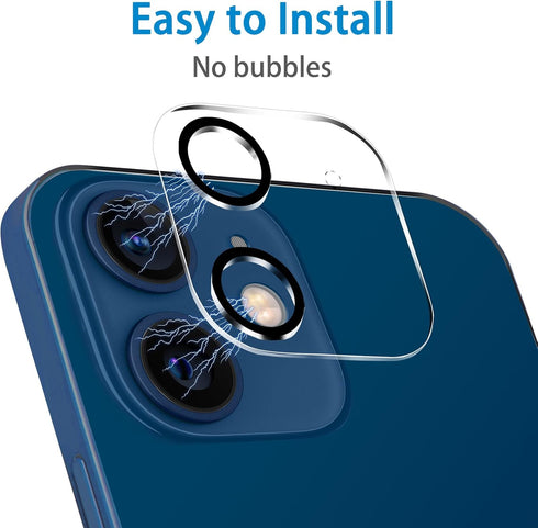Tempered Glass Camera Lens Protector for iPhone 12 6.1" - 3 Pack, Ultra HD, 9H Hardness, Anti-Scratch, Easy Install,