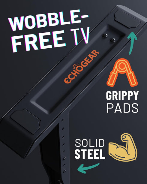 ECHOGEAR Universal Large TV Stand, Height Adjustable Base for TVs up to 77", Wobble-Free Replacement Stand