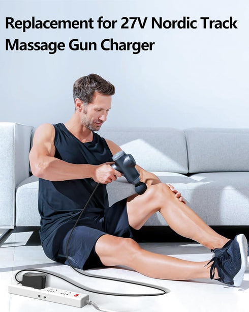 27V Charger Replacement for Nordic Track Massage Gun, PulseTech NTPCGN20, 6FT Power Cord