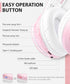 rockpapa E7 Over Ear Wireless Bluetooth Headphones with Mic, Foldable Wired/Wireless Headphones for Kids, Pink White