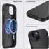 Premium Leather Magnetic Case for iPhone 14 Plus - Shockproof TPU Hybrid, Compatible with MagSafe (Black)