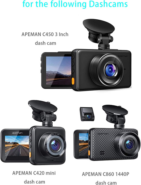 Glucrean 2 Dash Cam Mount Compatible with APEMAN Dashcam, Suction Mount Easy to Install and Use, Replacement Screen