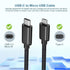 Pofesun USB C to Micro USB Cable 1FT, 3Pack Type C to Micro USB Charger Cable Braided Fast Charging Cord Compatible with Samsung Galaxy S8,S9, S10,Pixel,PS4 Controller,Speaker,Power Bank,Camera-Black
