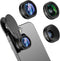 COSULAN Phone Camera Lens 3 in 1 Kit - 235° Fisheye Lens + 25X Macro Lens + 0.62X Wide Angle Lens for Smartphones