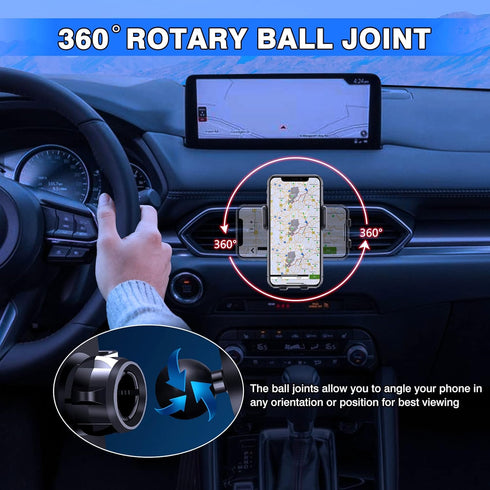 Karltys Car Phone Holder for Mazda CX-5 2017-2024, Air Vent Mount for 4-7 Inch Phones, Hands Free Thick Case Friendly