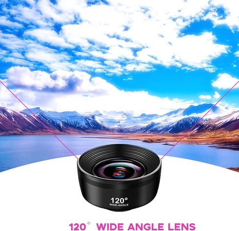 3-in-1 Smartphone Lens Kit - 210° Fisheye, 120° Wide-Angle, 25X Macro Lens for Stunning Photography