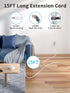 NTONPOWER Long Extension Cord 15FT, 3 Outlets 2 USB Ports, 2 Prong Power Strip with Wall Mount Adapter