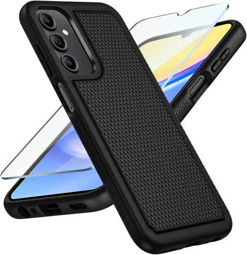 FNTCASE Dual Layer Heavy Duty Case for Samsung Galaxy A15-5G, Shockproof Rugged with Non-Slip Textured Back (2024, 6.5