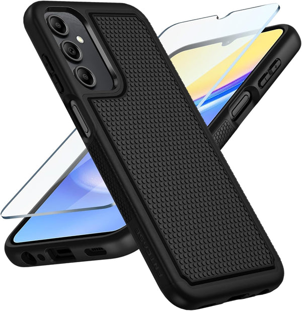 FNTCASE Dual Layer Heavy Duty Case for Samsung Galaxy A15-5G, Shockproof Rugged with Non-Slip Textured Back (2024, 6.5