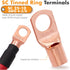Jeemiter 4 Gauge Wire, 50ft Copper Clad Aluminum, Primary Automotive Wire, Battery Cable with Lugs Terminal Connectors