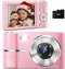 Basdecm Digital Camera 4K for Kids: 50MP Pink Camera for Photography -16X Zoom