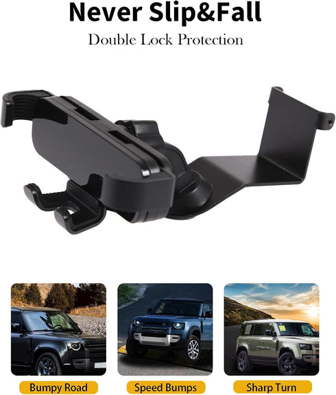 PIUGILH Phone Cradle for Land Rover Defender 90 110 130 (2020-2023) Aluminum Alloy Dashboard Mobile Phone Holder