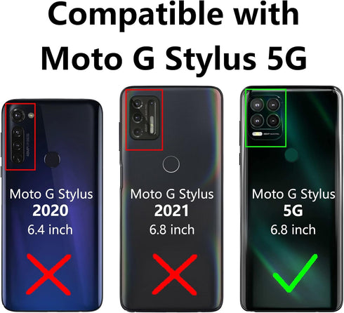 Moto G Stylus 5G Case (2021) with Screen Protector, Military Grade 16ft Drop Tested Cover with Magnetic Kickstand
