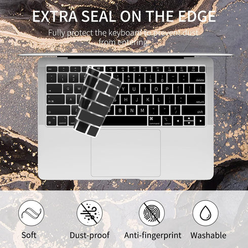 Watbro Laptop Case for MacBook Air 13 Inch 2020 2019 2018 Release A2337 M1/A2179/A1932, Colorful Marble with Keyboard