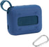 for JBL Go 4 Waterproof Bluetooth Speaker, Silicone Cover Case with Carabiner, Portable Protective Skin Case, Blue