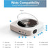 Portable CD Player with Speakers, FM Radio, Remote Control, AUX Port, USB Read, Desktop and Wall Mounted, White