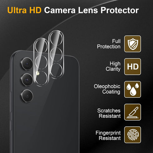 3 Pack Privacy Screen Protector for Samsung Galaxy A54 with 3 Pack Camera Lens Protector, Anti Spy Tempered Glass 9H