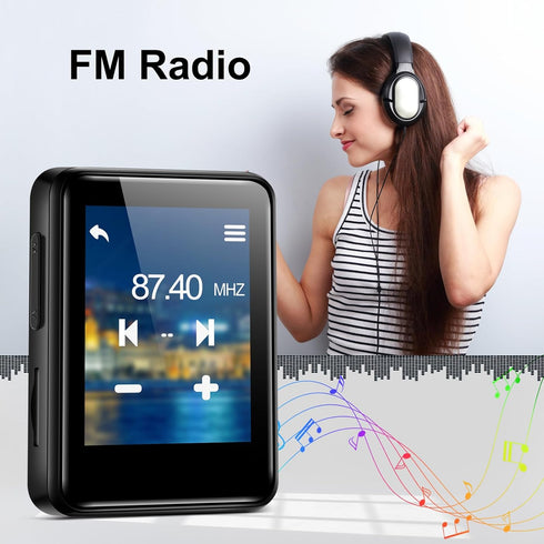woolynew MP3 1.8 inch MP3 512GB, 64GB Music Player, Screen Portable HiFi Player Expandable to with Bluetooth, FM Radio
