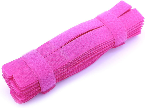Pasow 50pcs Reusable Cable Ties, 7 Inch Fastening Wire Organizer (Hot Pink)