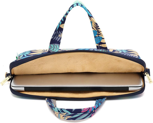 Forest Series Blue Pattern Waterproof Laptop Shoulder Messenger Bag for 15 Inch 15.6 Inch Laptop