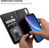 Bocasal iPhone Xr Wallet Case, PU Leather Magnetic Detachable Kickstand, Shockproof, Black