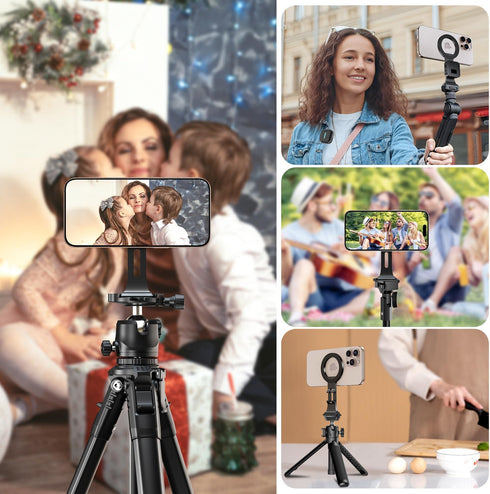 elitehood 1/4" 16 15 14 13 Aluminum Magsafe Tripod Phone Mount, Compact Phone Holder for Tripod with Arca Swiss Quick