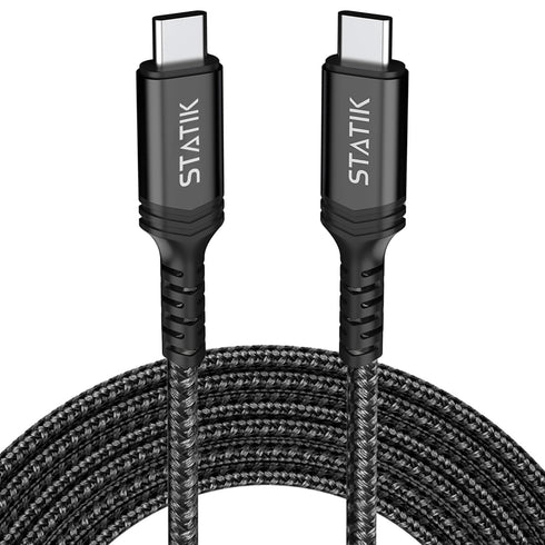 STATIK Durabraid 100W USB C Charger Cable, Type C Fast Charging Cable with Rapid Data Transfer, iPhone 15 Charger Cord,
