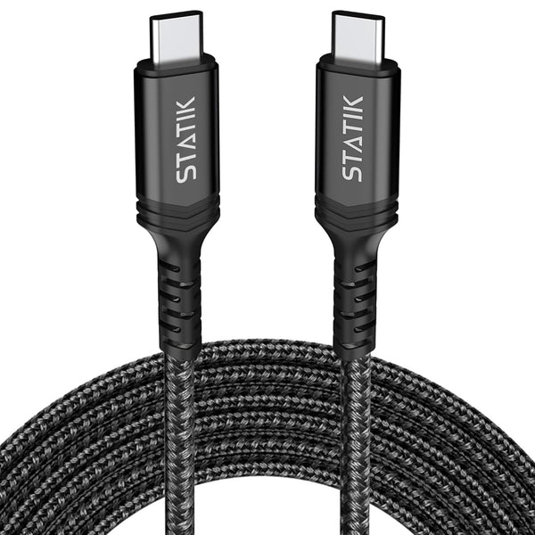 STATIK Durabraid 100W USB C Charger Cable, Type C Fast Charging Cable with Rapid Data Transfer, iPhone 15 Charger Cord,