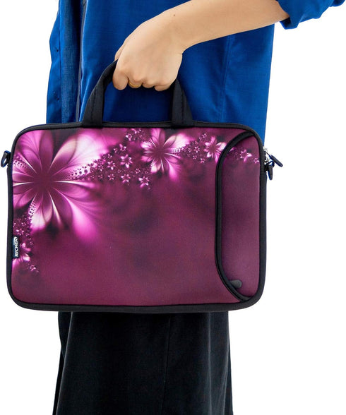 RICHEN 10 inches Messenger Bag Carrying Case Sleeve with Handle for 7 to 10-Inch Laptops/Notebook/ebooks (Flowers)