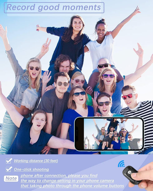 Wireless Remote for iPhone Camera, Bluetooth Capture Clicker for iPhone & Android, Perfect Moments Hands-Free for