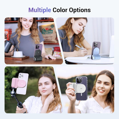 JJC Magnetic Phone Camera Grip Handle with Wireless Shutter Remote, Magsafe Bluetooth Bracket for iPhone Android