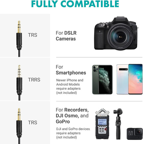 Movo VXR10 Universal Shotgun Mic for Camera - Compatible with DSLR, iPhone, Android Smartphones, with Accessories