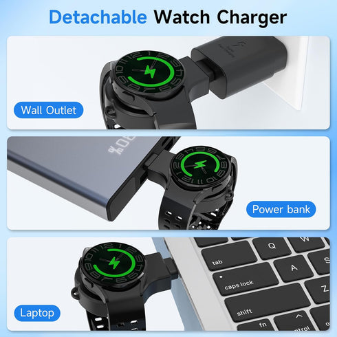Wireless Charger for Samsung, EWUONU 5 in 1 Foldable Fast Charging Station for Galaxy S23 Ultra, S22, S21, Galaxy