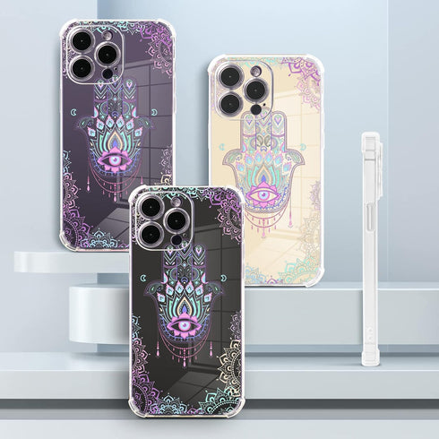 Roemary Eyes Case for iPhone 13 - Lucky Hand Design with Screen Protector, Soft TPU Protective Case