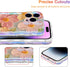 EYZUTAK iPhone 14 Pro Max Case - Colorful Retro Flower Print, Glossy TPU, Stylish Curly Wave Edge, Durable Protection -